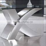 Unique X Sharp Dining Table Designs With Glass Top thumbnail-1