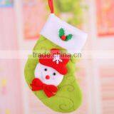 China Factory Handmade Finished Set of 4 Reindeer Bear Snowman Santa Claus Fabric Sock Kit Wool Felt Stocking Christmas Hanger thumbnail-3