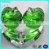 Gold Leaves Glass Apple With Mirror Base for Car Decoration thumbnail-3