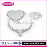 Makeup Heart Shaped Magnifying Mirror/Double-sided Lighted Mirror/fancy Morrir in Silver/office Desk Makeup Mirror thumbnail-2