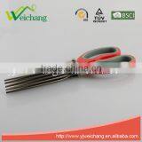 WCJ719 5 Layer Scissors Straight Stainless Steel Precision 5 Blade Scissors Stainless Steel Chopped Green Onion Scissors thumbnail-3