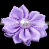 Satin Ribbon Flower With Pearl Bead Center for Kids Hair Accessories thumbnail-4