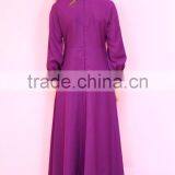 1970s Vintage Purple High Neck Maxi Dresses With Gold Trim HSd7287 thumbnail-4