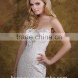 New Fashion Hot Sell Mermaid Lace Strapless Cheap Slim Wedding Dresses thumbnail-4