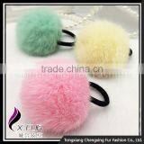 CX-E-12 Genuine Rabbit Fur Ball Elastic Hair Band