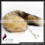 CX-R-44 Custom Promotion Genuine Fox Fur Tail Key Chain thumbnail-1