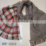 Fashion 100%acrylic New Jacquard Plaid Checked Shawl thumbnail-1