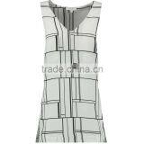 Wholesale OEM Brand Printed Chiffon Blouse Print V Neck Tunic Vest Plus Size Tops thumbnail-2