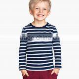 Comfortable striped 65 polyester 35 cotton kids t shirt