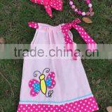 New Hot Sell Girls Summer Cartoon Butterfly Dress With Necklace and Headband Set thumbnail-1