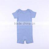 Hot Sale Wholesale Short Sleeve 100% Cotton Baby Jumpsuit Solid Color Baby Rompers Infant Clothes thumbnail-2