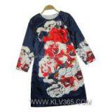 Women Designer Dress Printed Floral Dress thumbnail-2