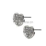 Customized Bohemian Latest Design Of Heart Diamond Sliver Earrings For Young Girls Wholesale thumbnail-1