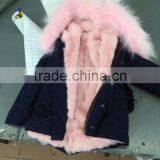 2017 Navy Kids Fur Parka For Girls Winter Wear, Short Mini Fur Down Jacket Wholesale thumbnail-3