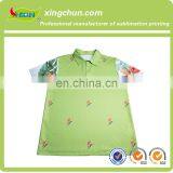 Quick Dry Shivering Flowers Design Dye Sublimation Printed Kid's Polo Tee Shirts thumbnail-1
