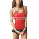 Red Three Straps Sports Sleeveless Sport Vest Women Gym Fitness Tank Top thumbnail-1
