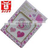 Heart pink rhinestone stickers