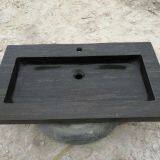 Blue Limestone Bathroom Wash Sink Natural Stone Console Sink thumbnail-1