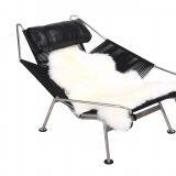 Replica Flag Halyard Chair With Real Sheep Wool and Ottoman thumbnail-2