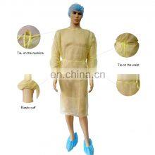 PP Isolation Gowns 20gsm Yellow Color Healthcare Center