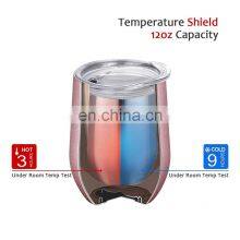 Wholesale Colorful 12oz Wine Tumbler Double Wall Insulated Wine Cup Thermal Tumbler With Lid and Straw thumbnail-4