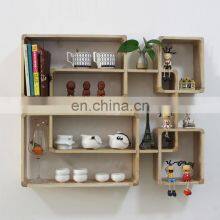Black Intersecting 3 Rect Boxes Floating Shelf Wall Mounted Home Decor Furniture