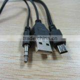 High Speed USB Y Splitter USB TO Mini5p Usb Cable AUDIO