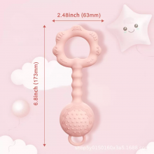 Custom Baby Teethers Wholesale Silicone Baby Rattling Teething Toys Food Grade Silicone Custom Silicone Teether thumbnail-2