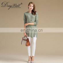 100% Knitted Cashmere Sweater Women Long Thick Crew Neck Casual Style Winter Anti-Wrinkle Anti-Shrink OEM Service Available thumbnail-4