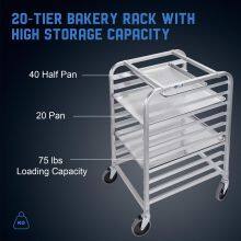 20-inch Baking Tray Rack With Wheels, Stackable Trolley, Can Hold Half or Whole Baking Trays. thumbnail-3