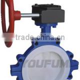 Lug Type PTFE lined Butterfly Valve Worm Gear