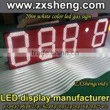 20" White Led Gas Price Sign