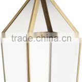 Brass Conikal Candle Lantern with Glass Walls