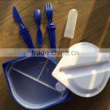 2015 New Design Colorful Eco-friendly Plastic Lunch Box With Cutlery Set thumbnail-2