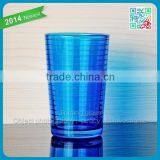 Colored crystal glassware beautiful drinking glass set pressed glass tumblers blue glass tumbler