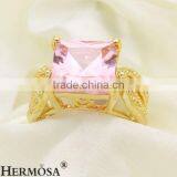 Good-Looking Deluxe Sweet Pink Kunzite 18K GP Women Engagement Ring Size 7 AR237 thumbnail-1