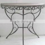 Metal and Wooden Side Table