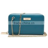 CW911-001 Practical two layer famous brand real leather handbags and wallets with metal chain