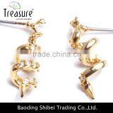 Fashion Jewelry Hot Selling Wholesale Rhinestone Spiral Long Drop Earring thumbnail-4