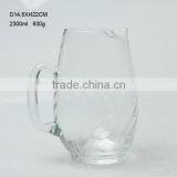 Whole Sale 2300ml Glass Pitcher Water Jug With Pour Spout and Side Handle