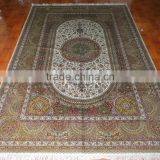 chinese handwoven silk carpet Qum design rug
