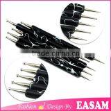 Black Acrylic Material Nail Dotting Pen Set 5pcs Packed by Opp Bag thumbnail-1