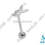 2013 Fashion Stainless Steel Tongue Barbell Logo Fake Tongue Piercing thumbnail-1