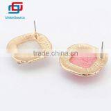 Fashion Office Small Square Golden Border Lady Earings thumbnail-5