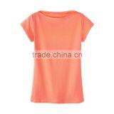 China Factory Whlesales Women Clothing Blank Brand Solid Colord T-shirt / t Shirs /tshirs With Soft Fabric thumbnail-3