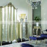 Solid Wood New Classical Furniture Used Bedroom Set Double Bed Bedside Table Wardrobe Dressing Table Bench Royal Chair Commode thumbnail-3