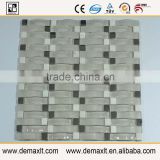 8mm cruve grey color bridge glass mosaic tile for balcony decoration