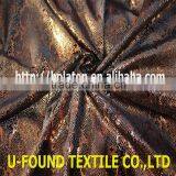 New Fancy Item 95% Polyester 5% Spandex Warp Knitted Velvet With Bronze Foil Python Pattern Print Fabric thumbnail-2
