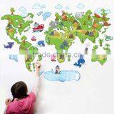 New Arrival Decorative Bedroom Plastic Wall Sticker World Map thumbnail-1