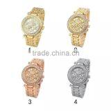 Crystal Rhinestone Roman Numeral Quartz Stainless Steel Watch for Women thumbnail-5